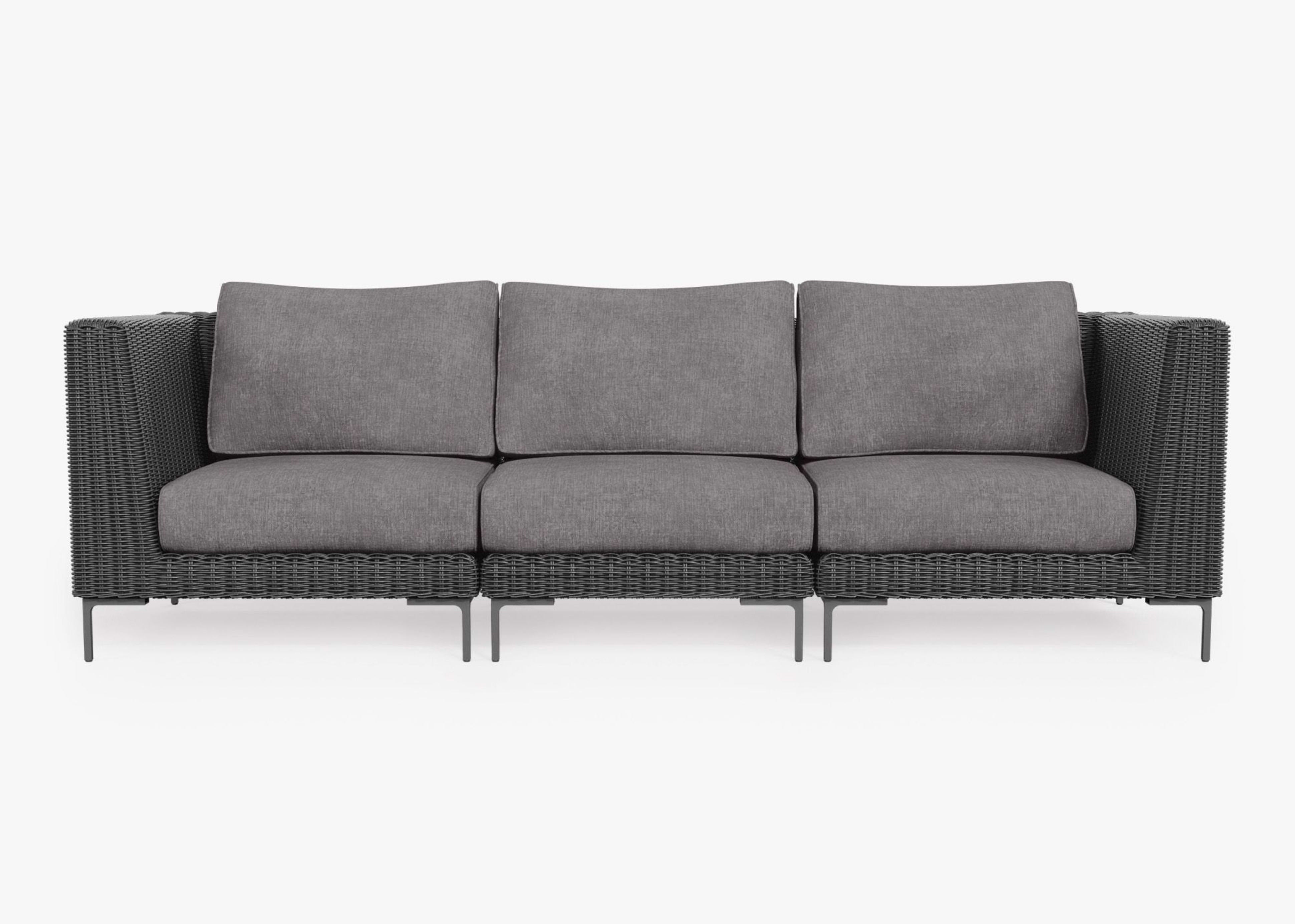 black Wicker Outdoor Sofa - 3 Seat By Outer