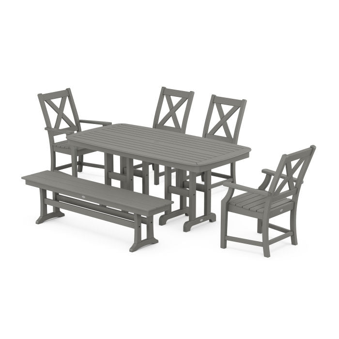 Braxton 6-Piece Dining Set with Bench by Pollywood