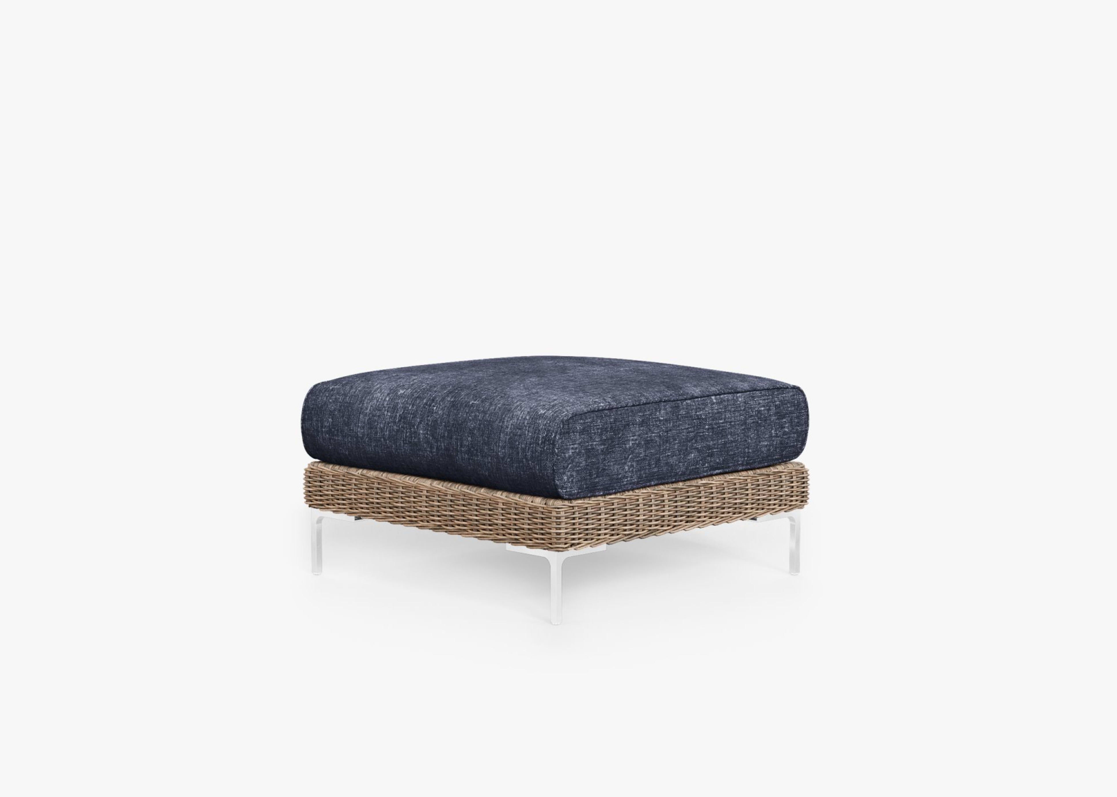 Modular Wicker Outdoor Ottoman with OuterShell - Thumbnail 2