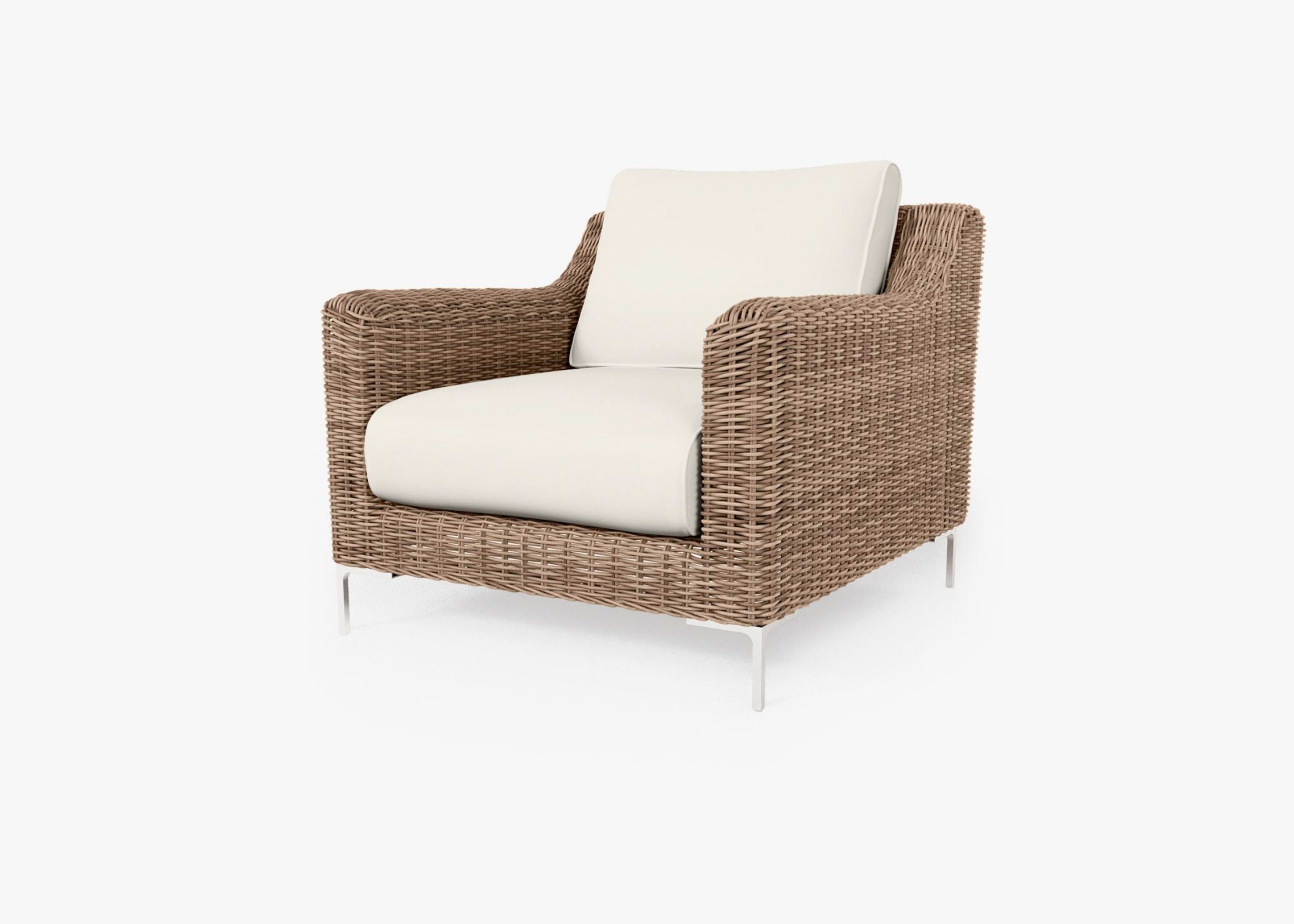 brown Wicker Outdoor Armchair