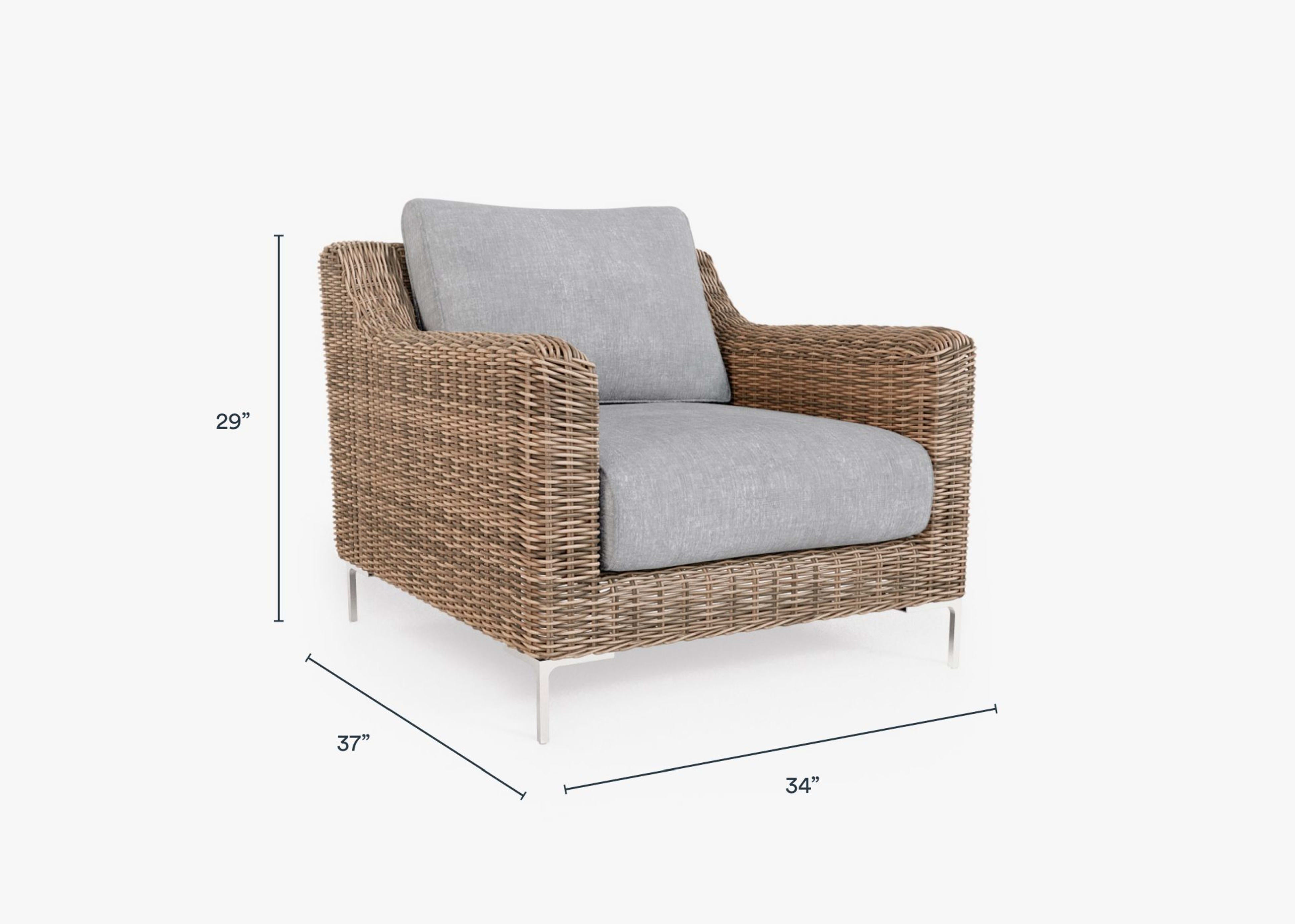 Wicker Outdoor Armchair dimensions