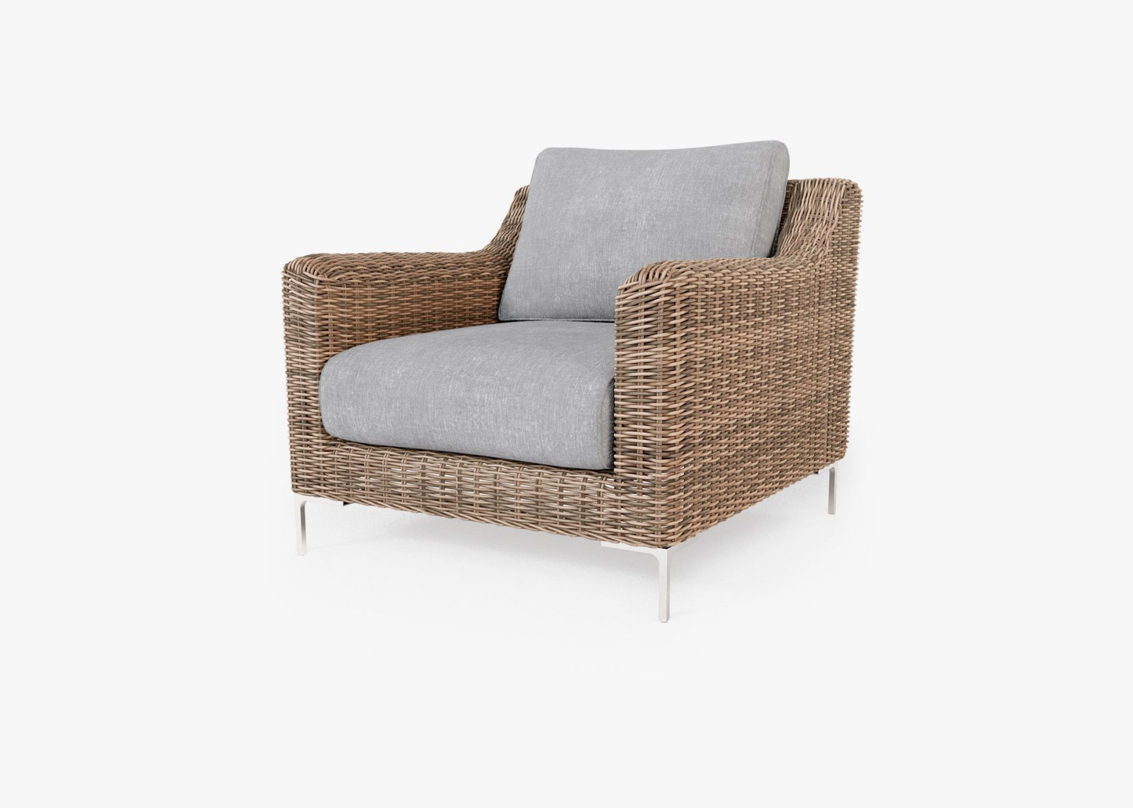 brown Wicker Outdoor Armchair