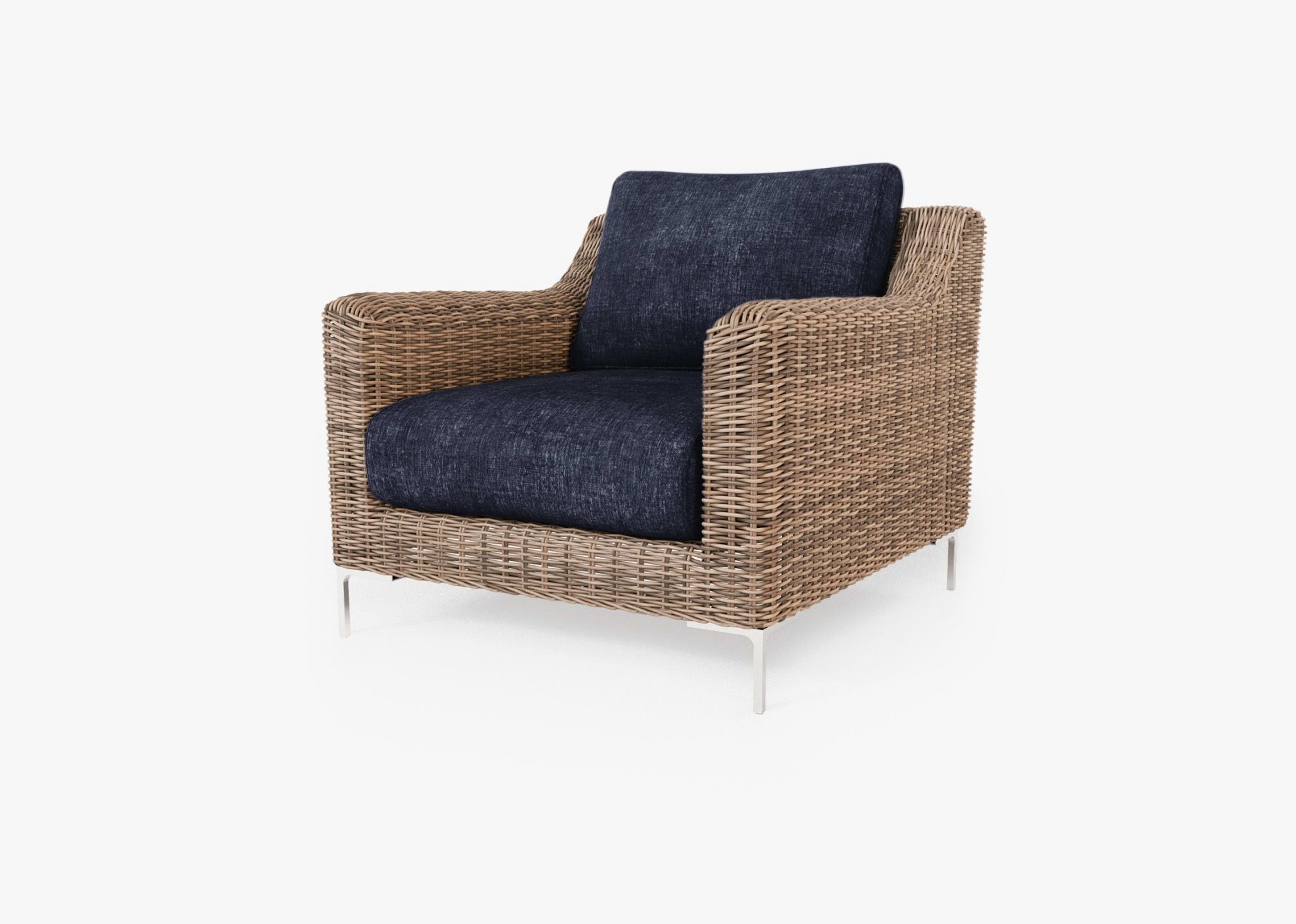 brown Wicker Outdoor Armchair