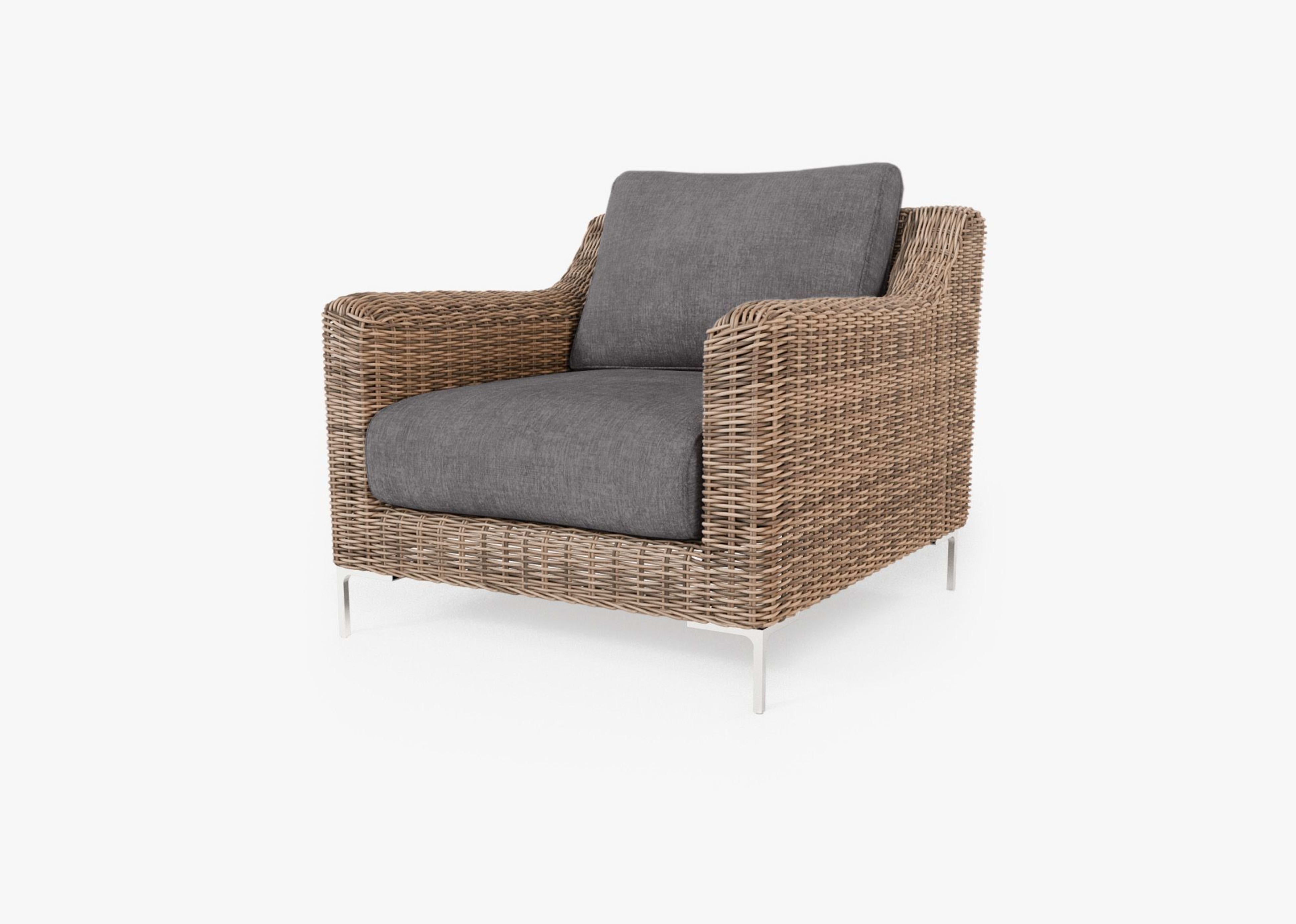 brown Wicker Outdoor Armchair