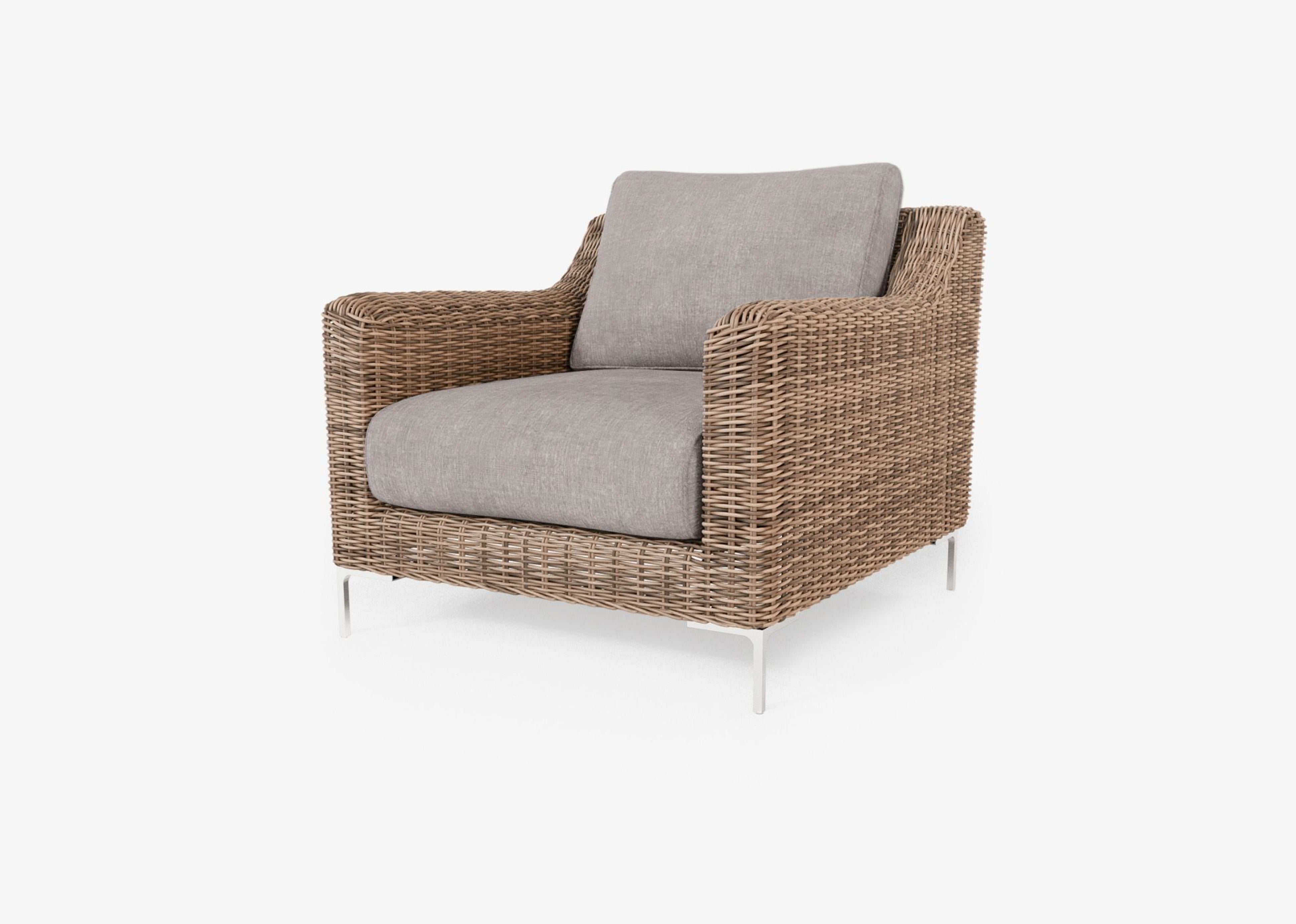 brown Wicker Outdoor Armchair