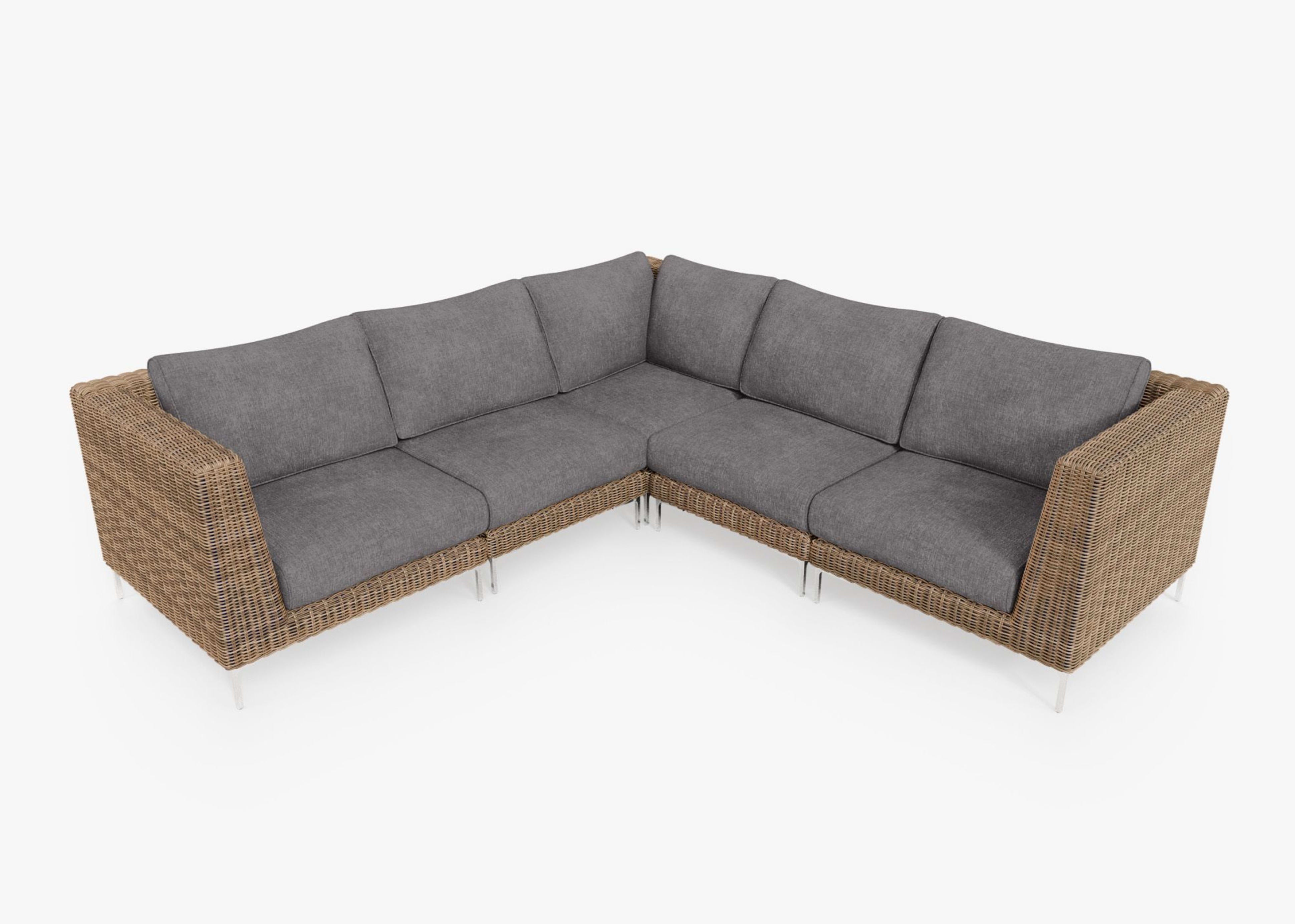 Wicker Outdoor L Sectional - 4 Seat - Thumbnail 2