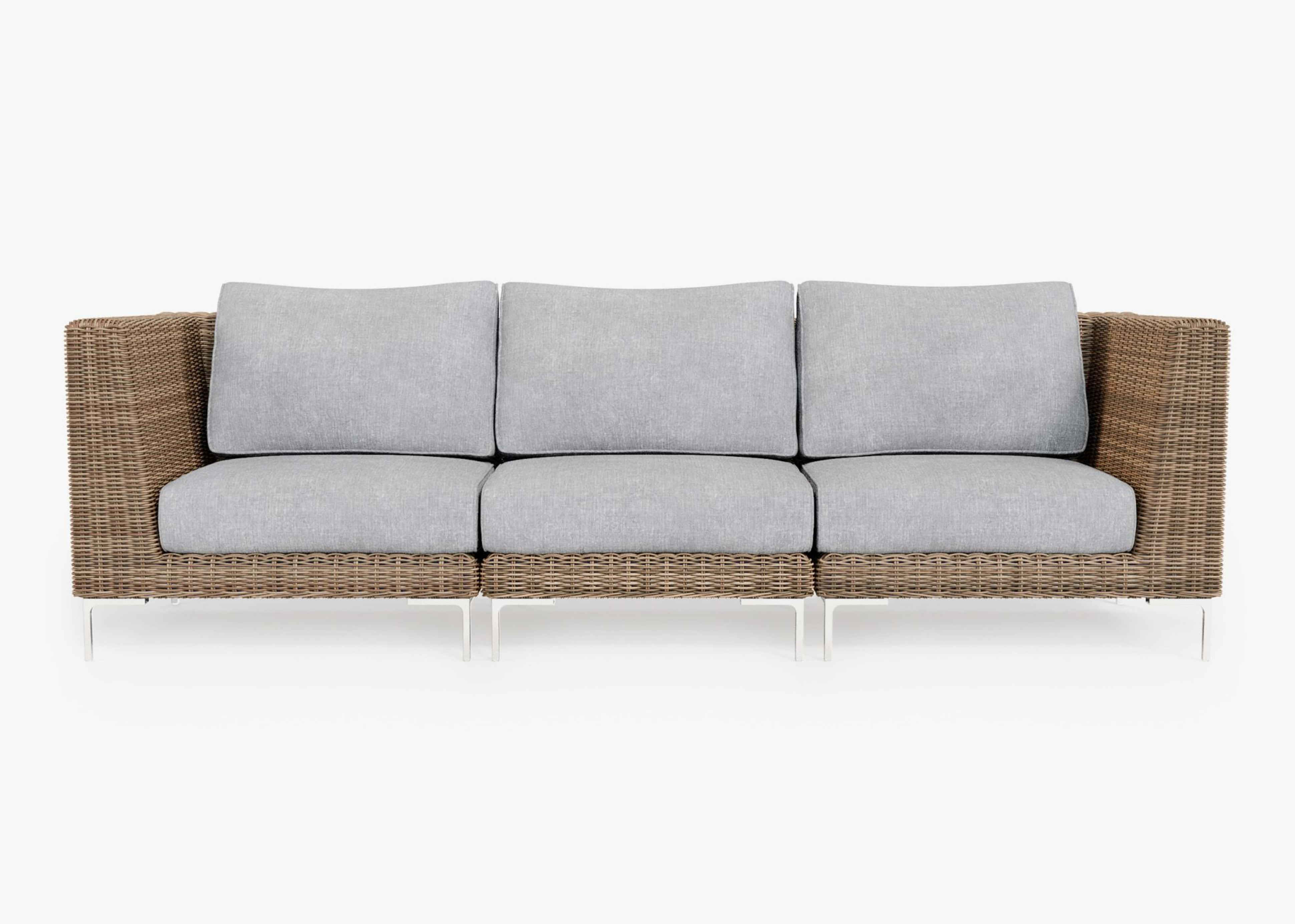 brown Wicker Outdoor Sofa - 3 Seat By Outer
