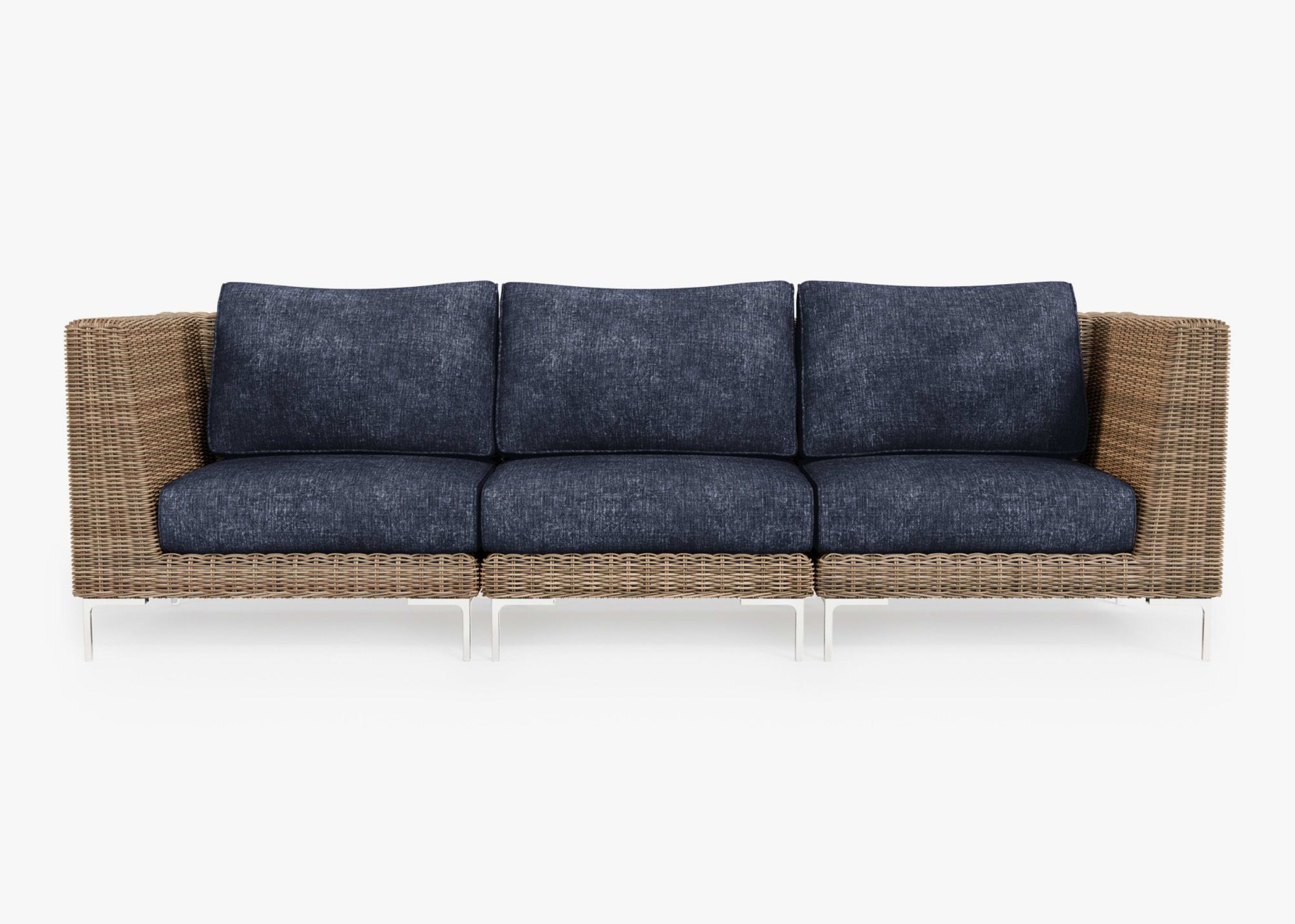 brown Wicker Outdoor Sofa - 3 Seat By Outer