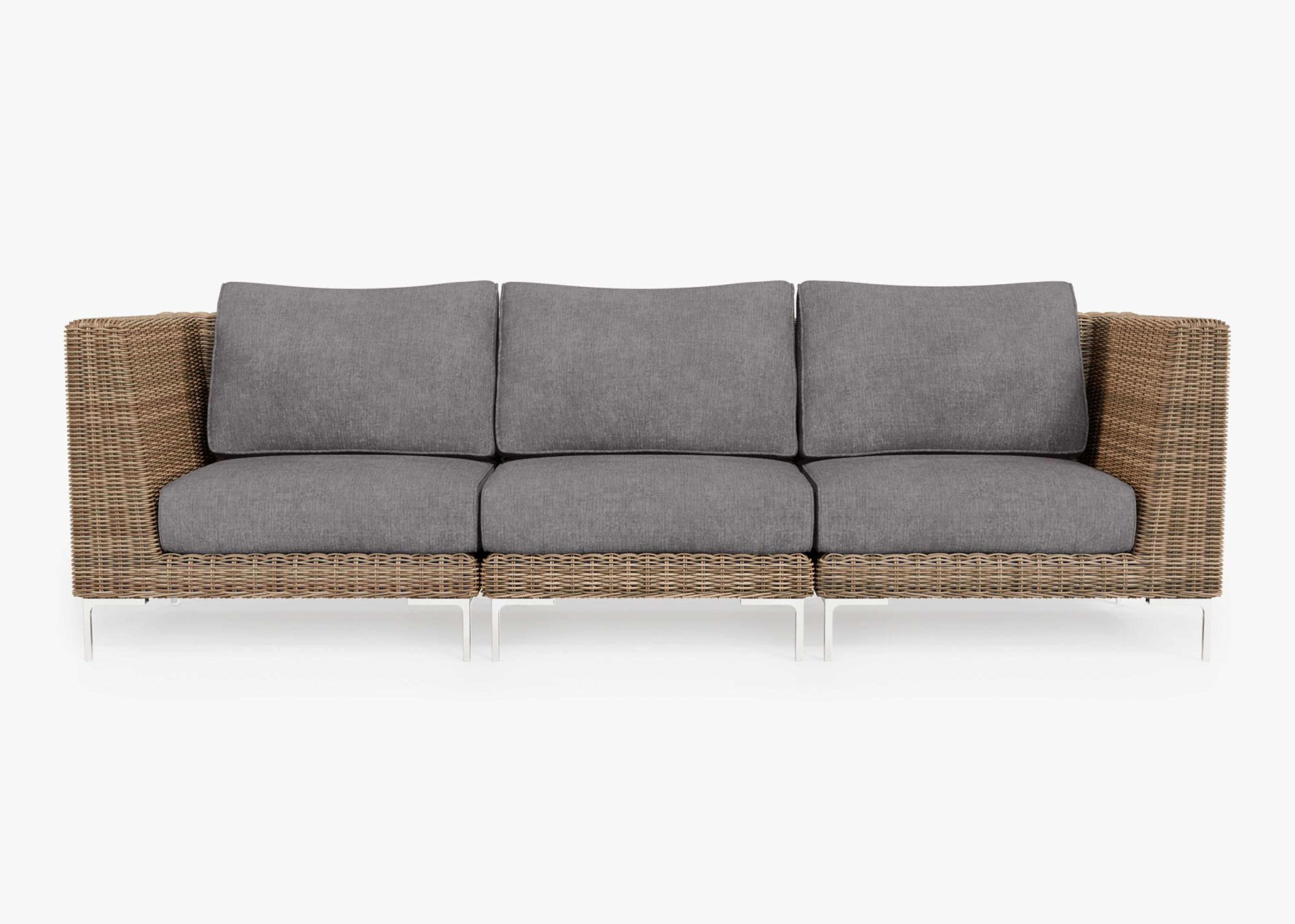 brown Wicker Outdoor Sofa - 3 Seat By Outer