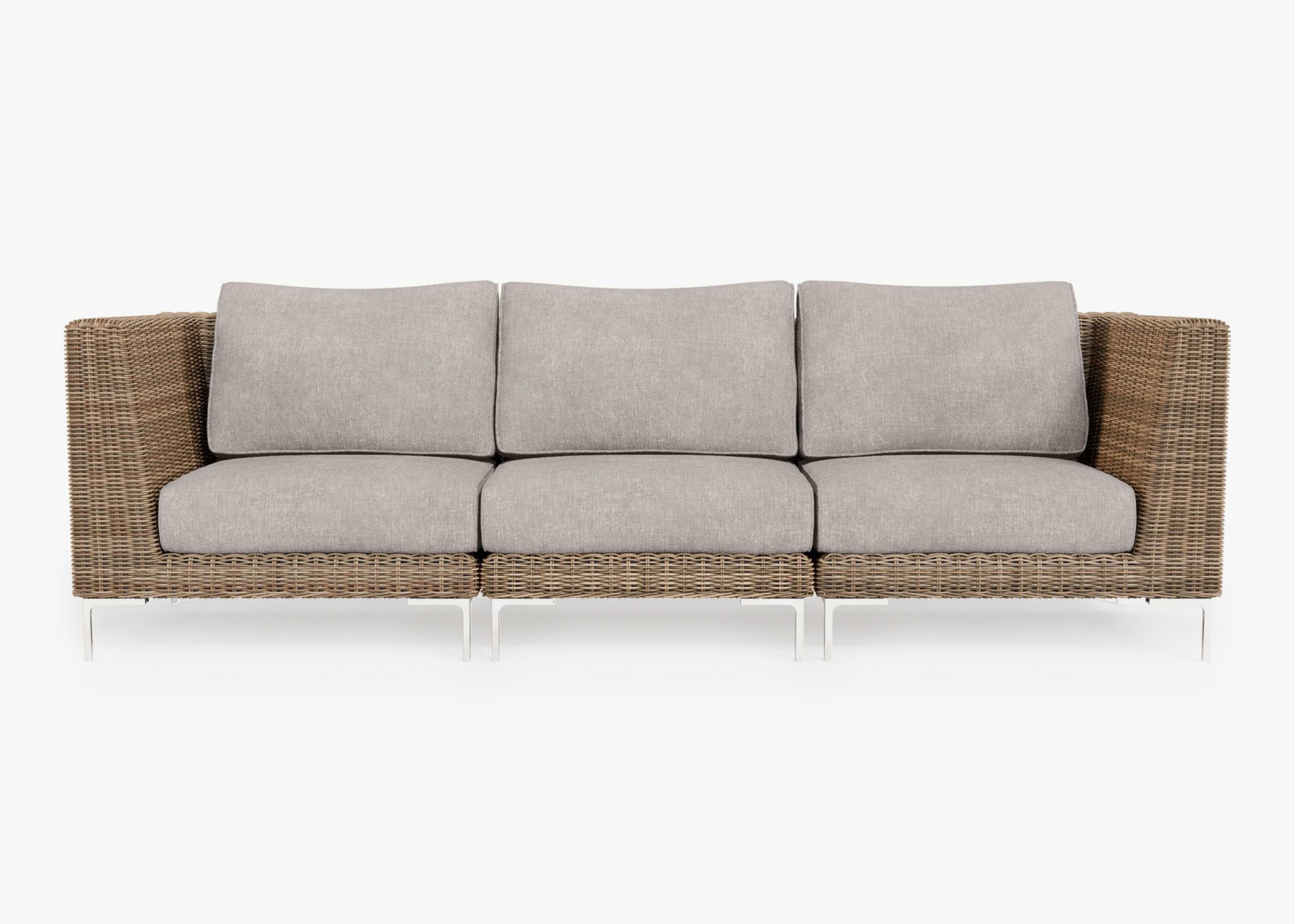 brown Wicker Outdoor Sofa - 3 Seat By Outer