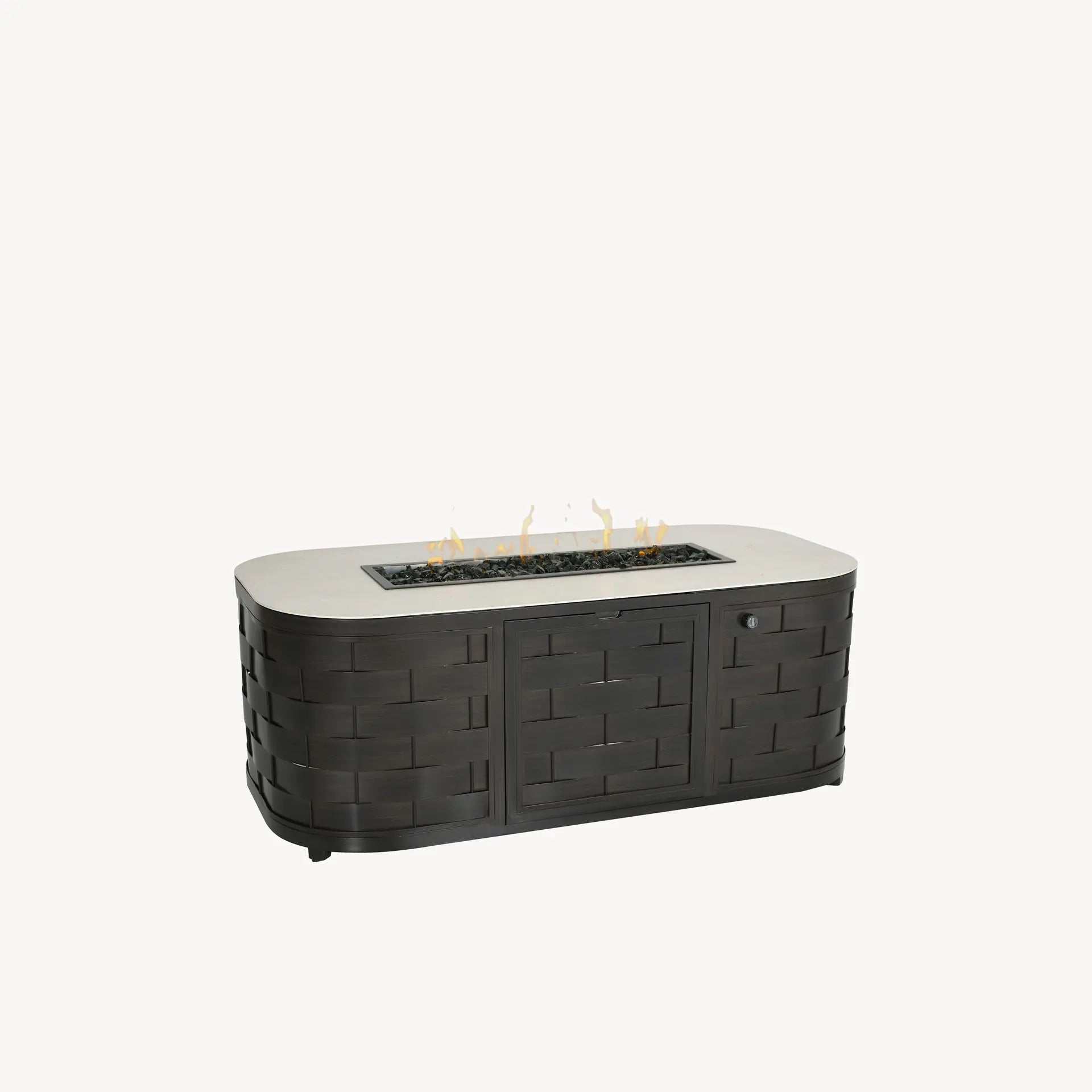 Biscayne 30" x 60" Oval Coffee Table with Firepit by Castelle