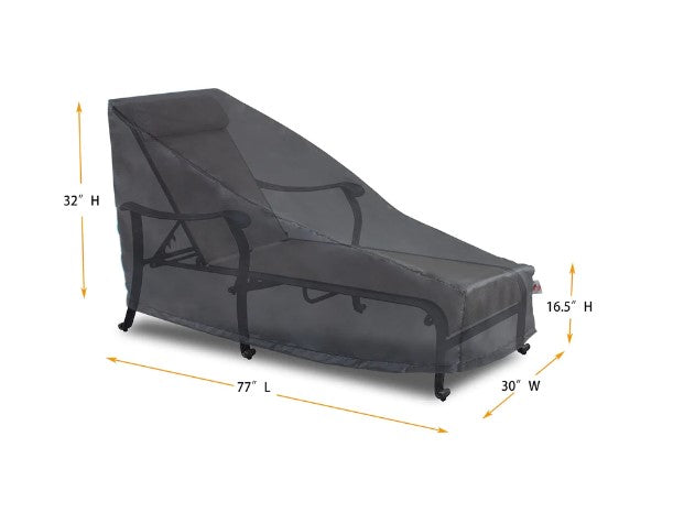 Long Chaise Lounge Cover - 77" L x 30" W x 16.5''/22.5"/32'' H - Mercury