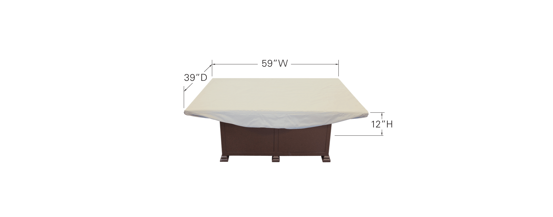 Fits 58" to 38" Rectangle Fire Pit/Table/Ottoman Protective Cover