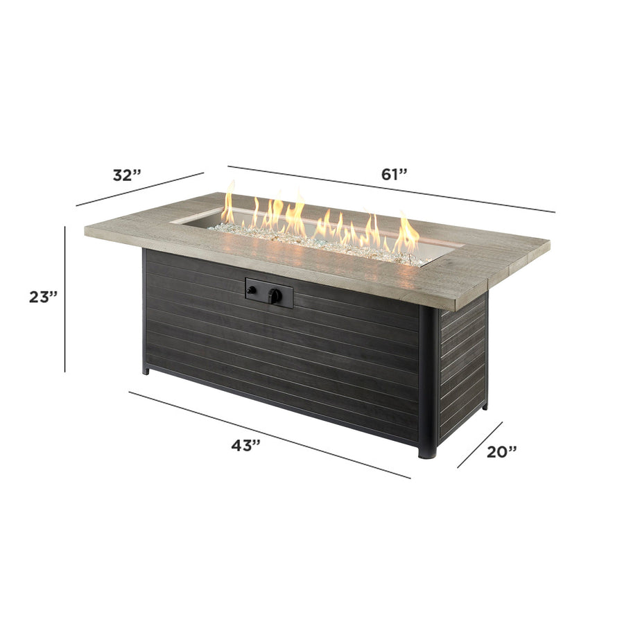 Cedar Ridge Linear Gas Fire Pit Table - Thumbnail 5