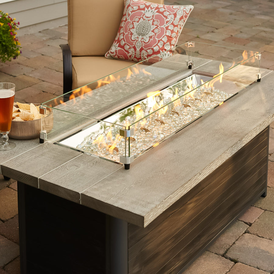 Cedar Ridge Linear Gas Fire Pit Table By The Outdoor Great Room
