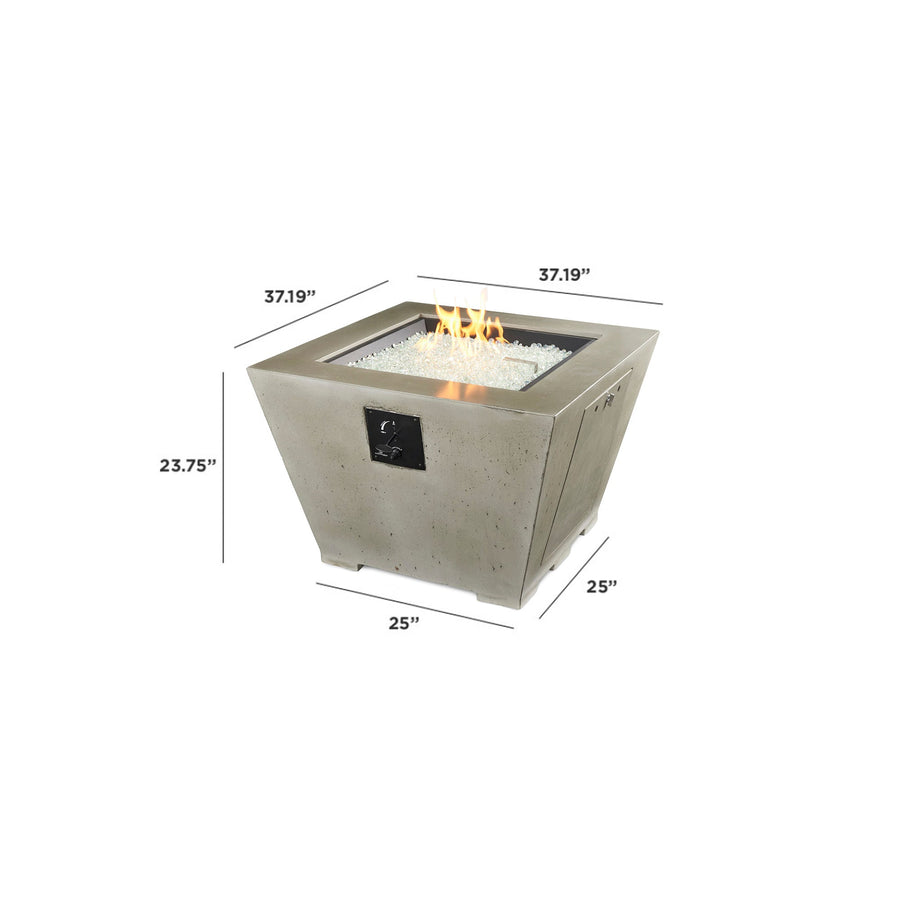 Cove Square Gas Fire Pit Bowl dimensions