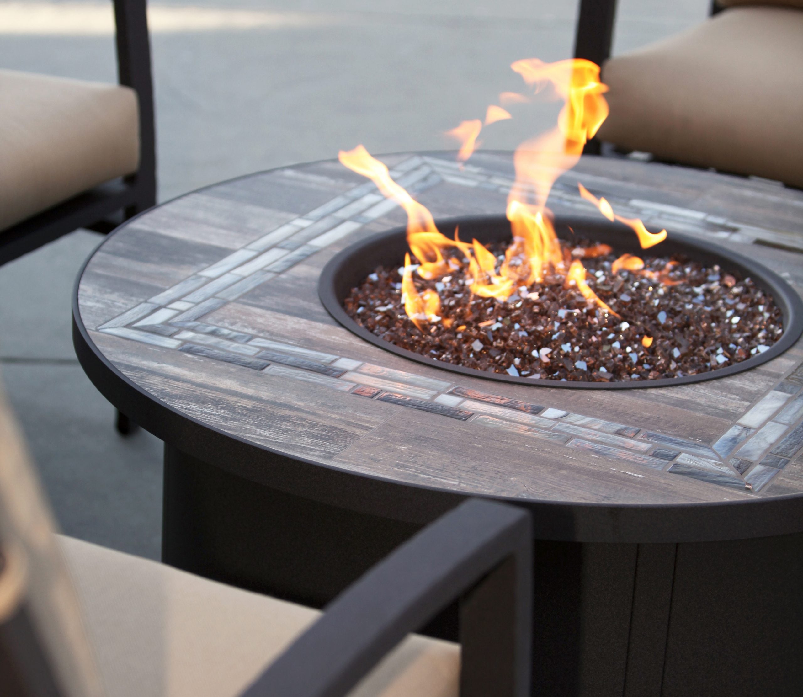 54" Dia Round Elba Aluminum Fire Pit by Ow Lee