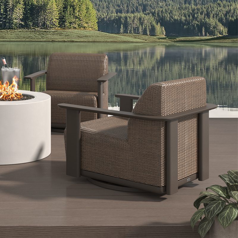Corte Padded Club Swivel Glider by Ebel