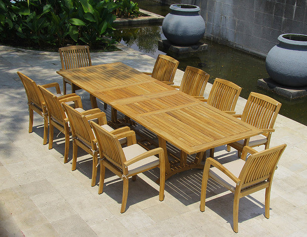 Daytona Teak Dining Table Set 11Pc