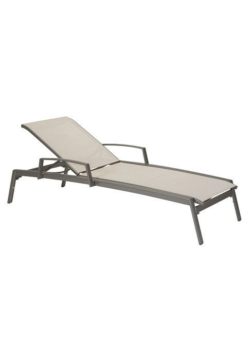 Elance Relaxed Sling Chaise Lounge with Arms by Tropitone