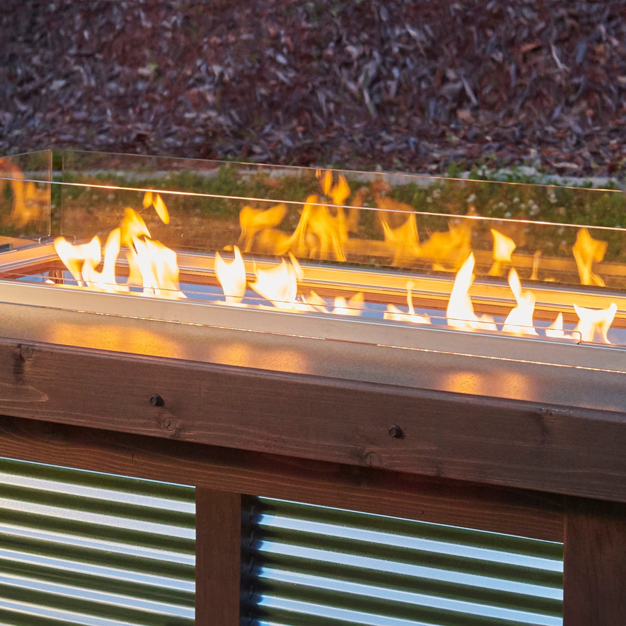 Linear Folding Glass Wind Guard (12" x 42") By The Outdoor Great Room