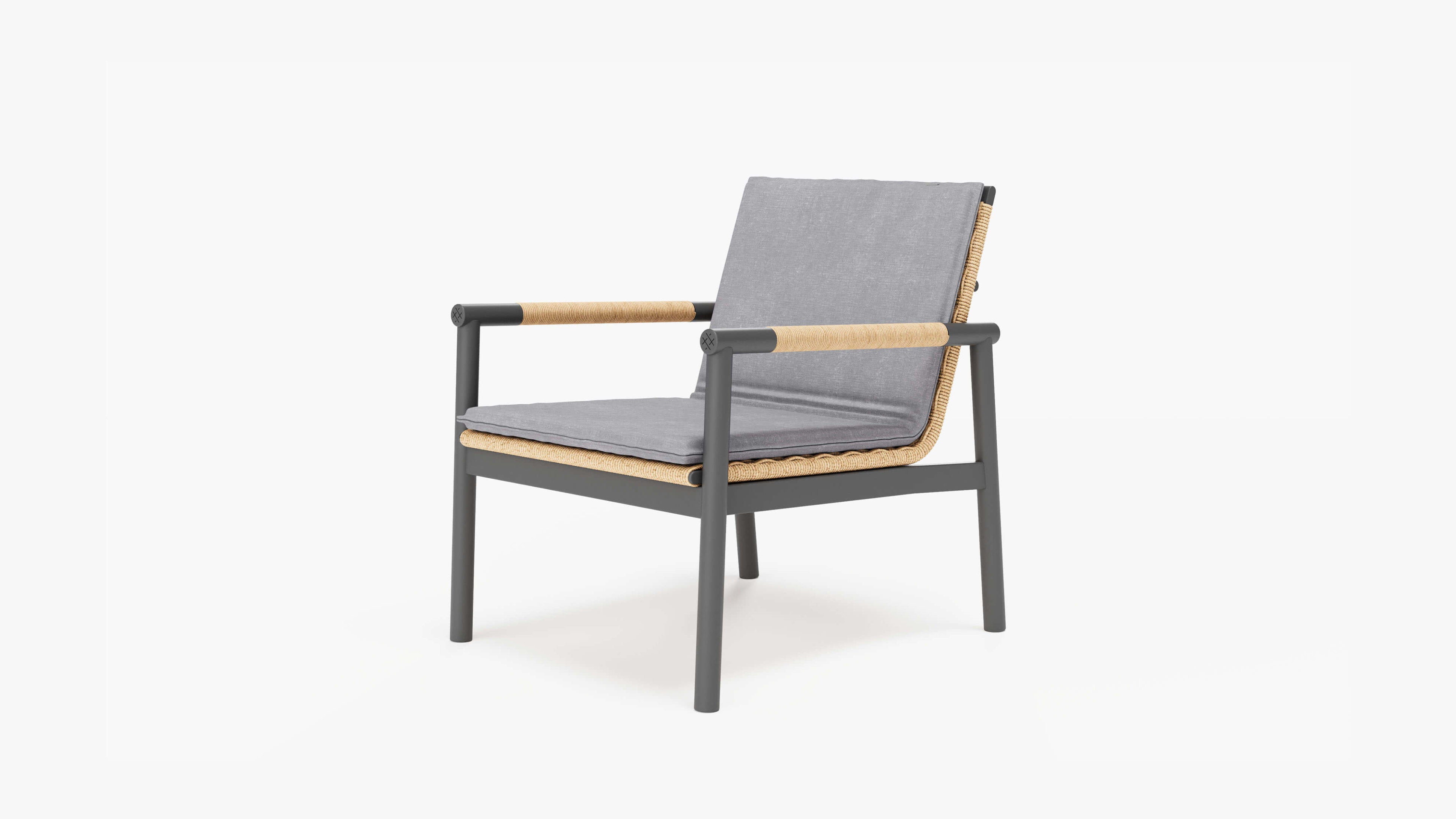 Wicker + Aluminum Flex Armchair (Pacific Fog Gray Cushion) by Outer