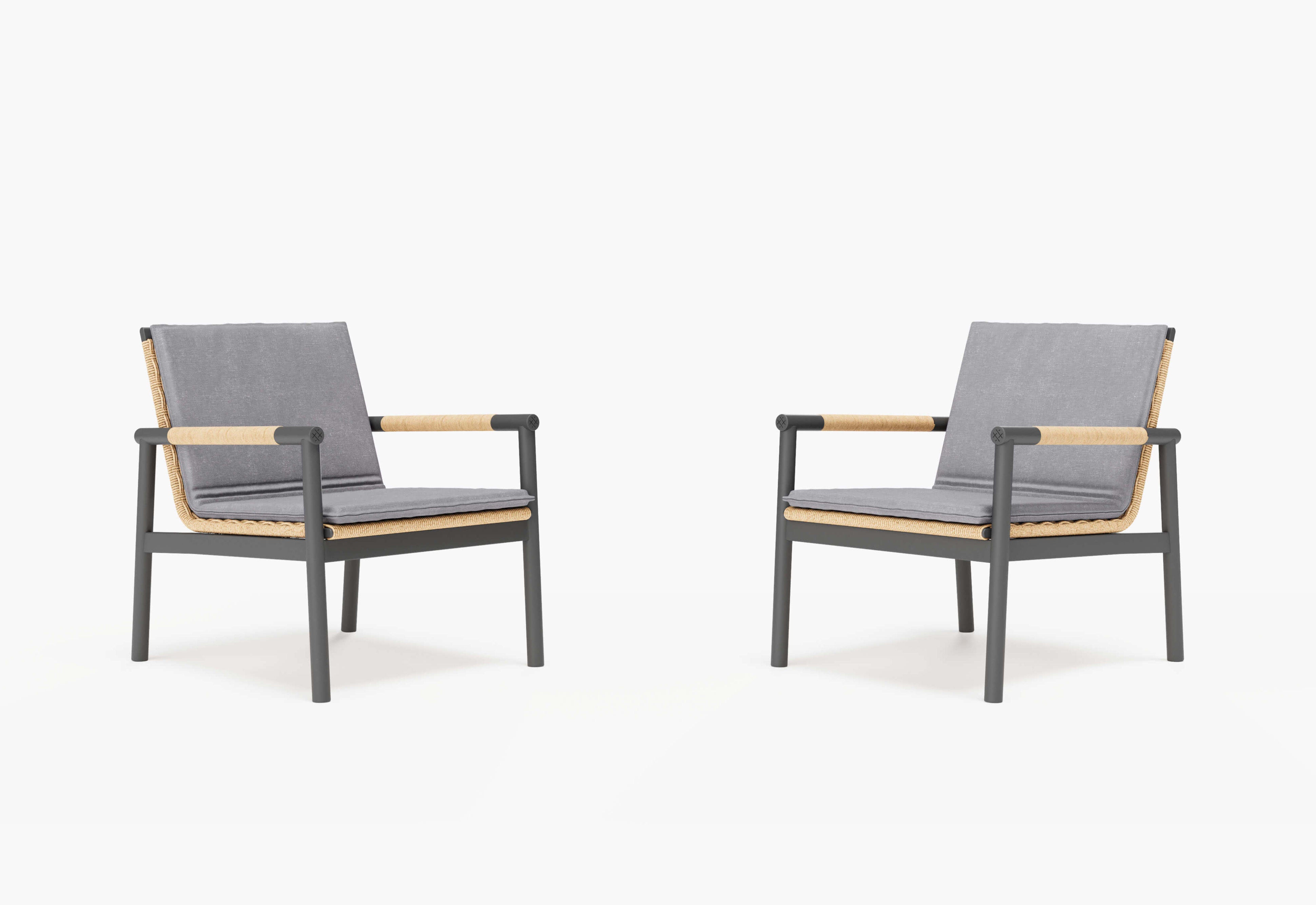 Wicker + Aluminum Flex Conversation Set (Pacific Fog Gray Cushion) By Outer