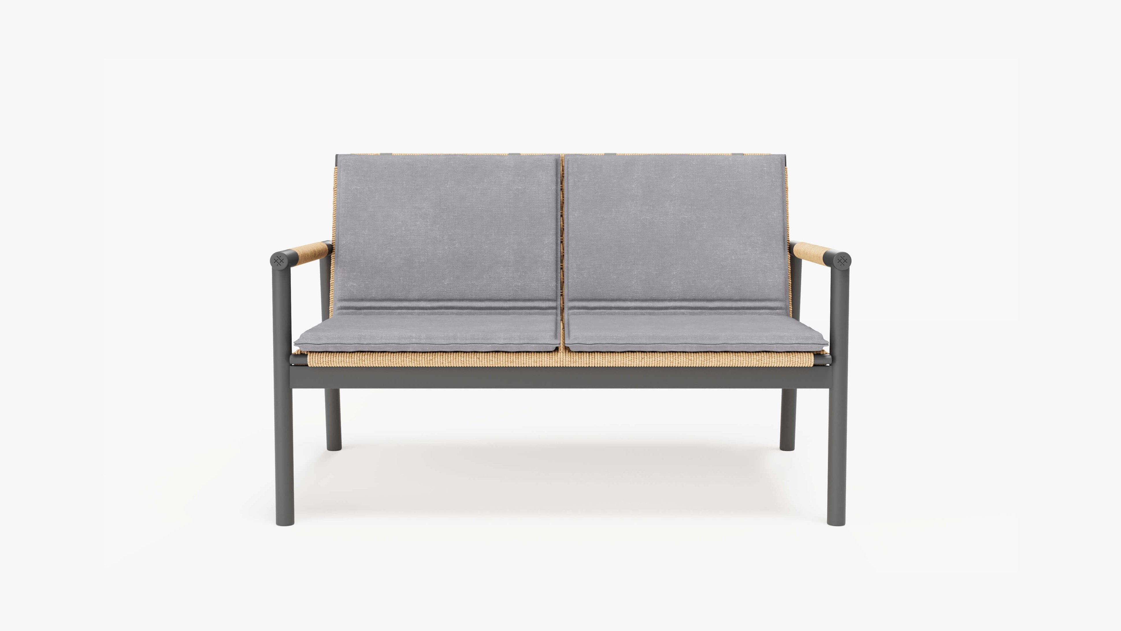 Wicker + Aluminum Flex Loveseat (Pacific Fog Gray Cushion) By Outer