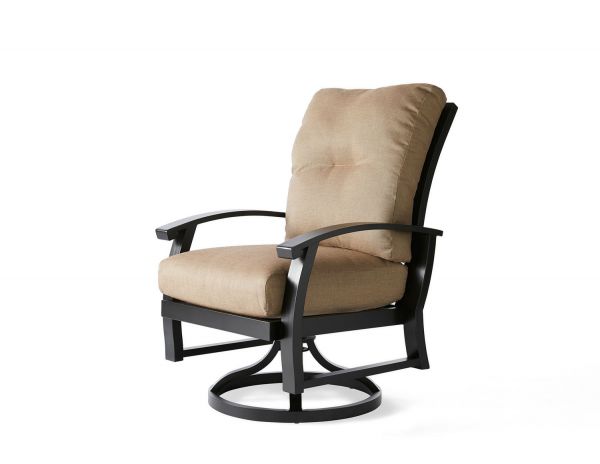 Mallin Albany Cushion Swivel Rocking Dining Arm Chair - Thumbnail 5