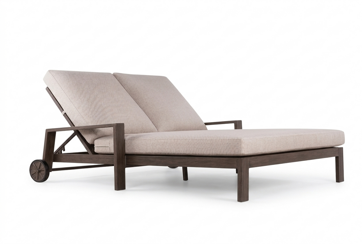 Avery Double Adjustable Chaise with Wheels by Patio Renaissance