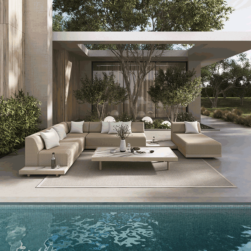 Grande Padded Corner Seat Section by Ebel