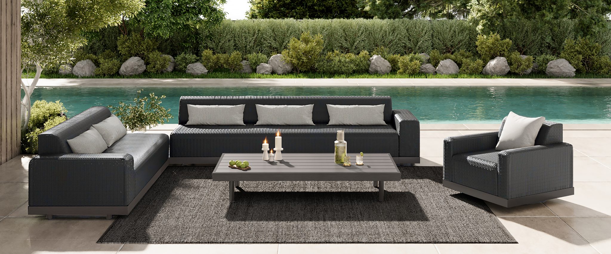 Grande Padded Armless 70″ Sofa Section by Ebel