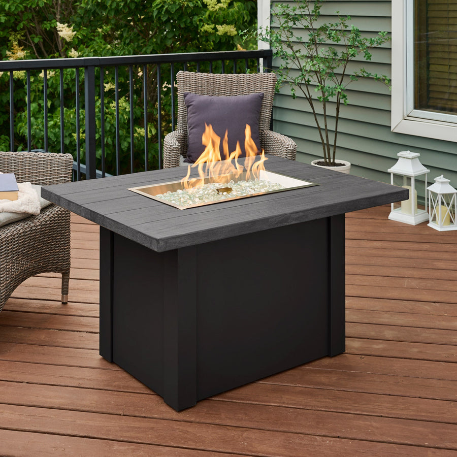 Havenwood Rectangular Gas Fire Pit 44" Table By The Outdoor Great Room