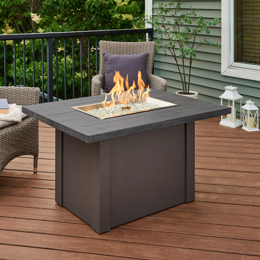 Havenwood Rectangular Gas Fire Pit 44" Table By The Outdoor Great Room