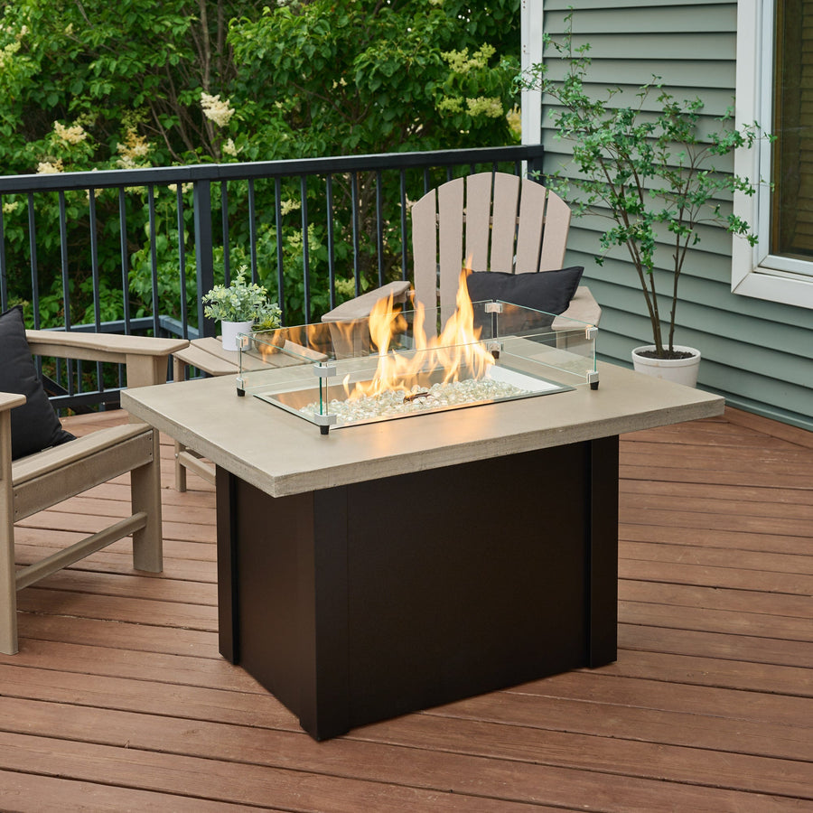 Havenwood Rectangular Gas Fire Pit 44" Table By The Outdoor Great Room