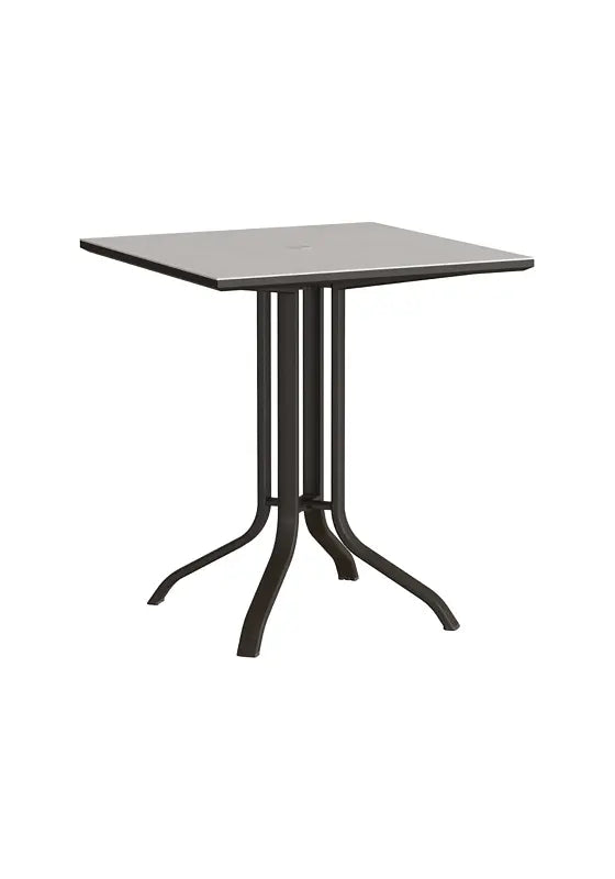 Horizon Solid 42" Square KD Pedestal Bar Umbrella Table by Tropitone