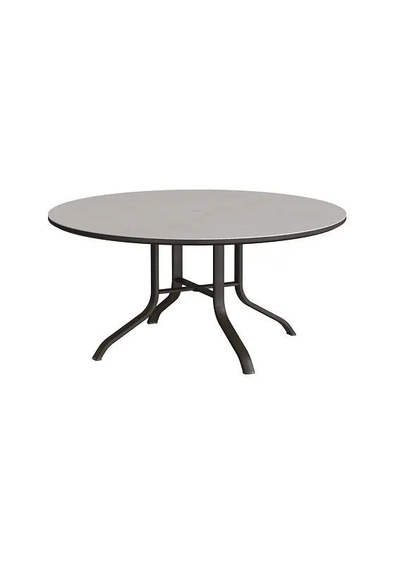 Horizon Solid 54" Round KD Pedestal Dining Umbrella Table by Tropitone