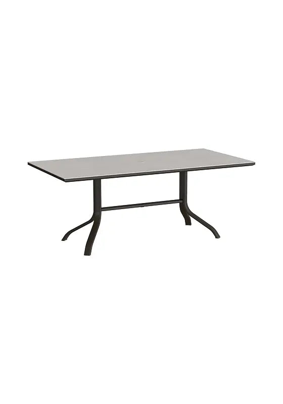 Horizon Solid 72" x 36" Rectangular KD Pedestal Dining Umbrella Table by Tropitone