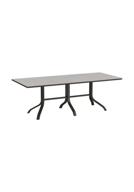 Horizon Solid 85" x 36" Rectangular KD Pedestal Dining Umbrella Table by Tropitone