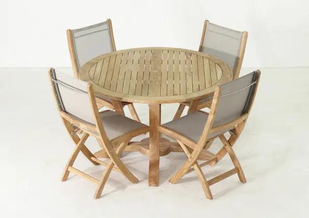 NEWPORT TEAK TABLE SET 5PC