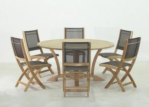 NEWPORT TEAK TABLE SET 7PC