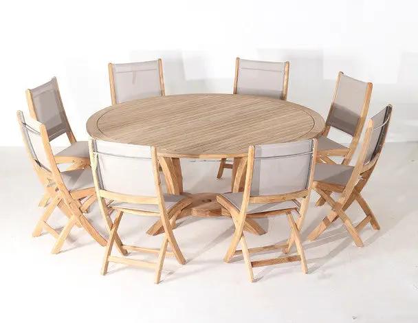 NEWPORT TEAK TABLE SET 9PC