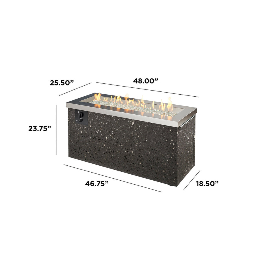 Key Largo 54" Linear Gas Fire Pit Table dimensions