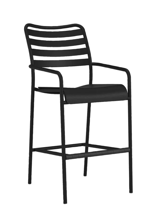 Kahana Slat Back Stationary Bar Stool 30" Seat Height by Tropitone