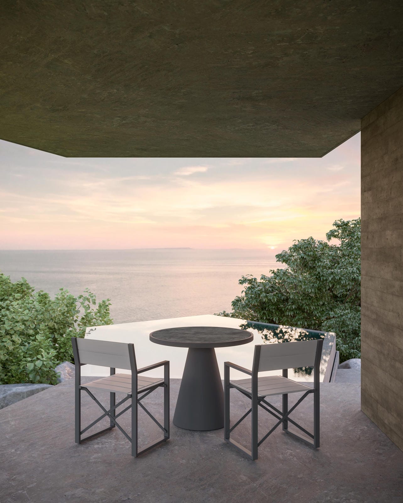 Amalfi Directors Chair - Charcoal by Azurro Living