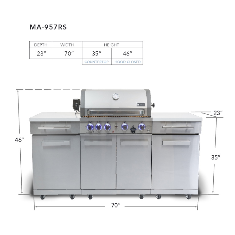 Compact Island Outdoor Kitchen MA-957RS by Mont Alpi