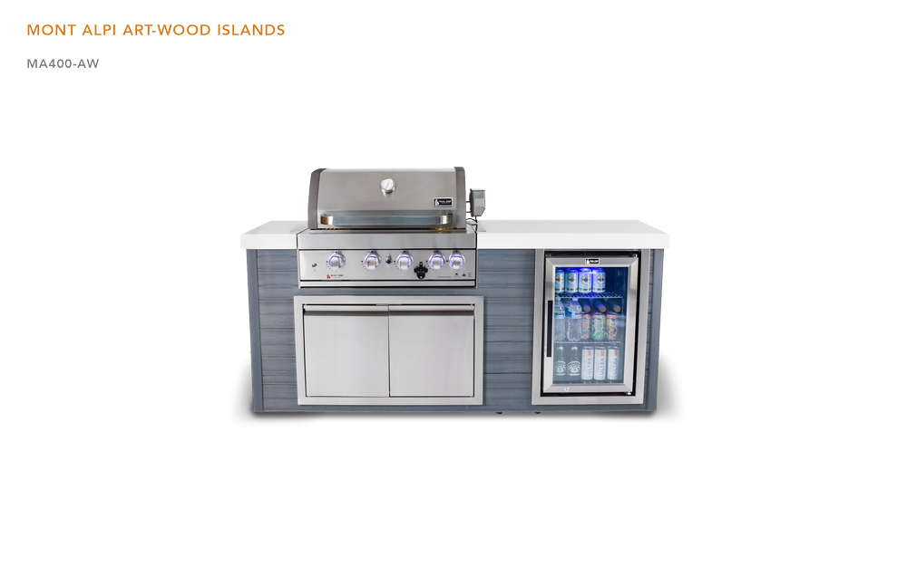 4-Burner Artwood Island in Stainless Steel MA805-AW by Mont Alpi