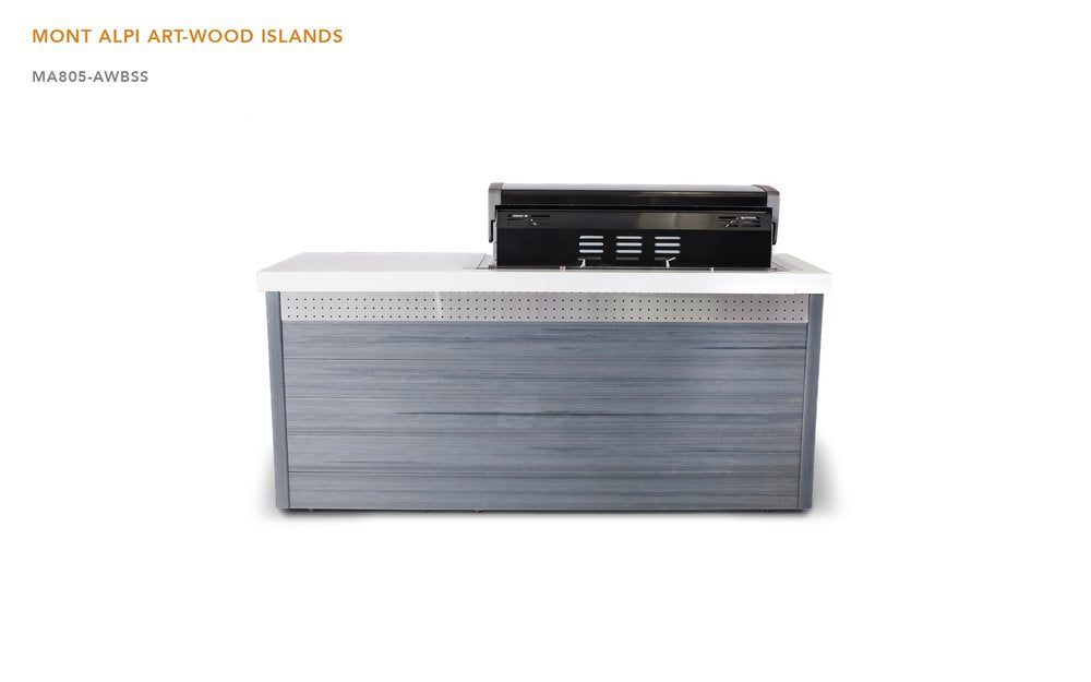 6-Burner Artwood Island in Black Stainless Steel MA805-AWBSS by Mont Alpi