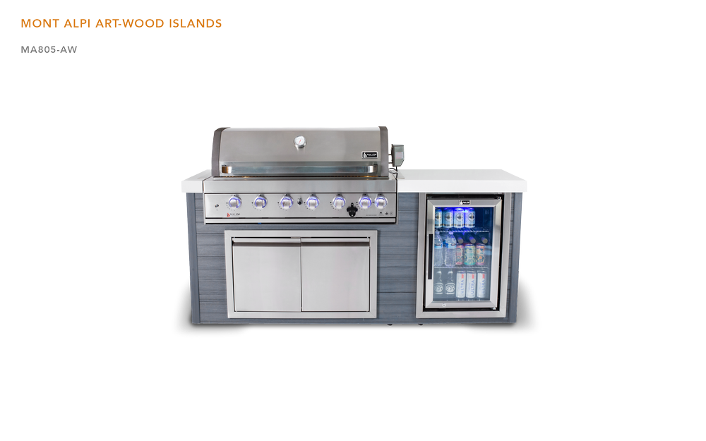 6-Burner Artwood Island in Stainless Steel MA805-AW by Mont Alpi