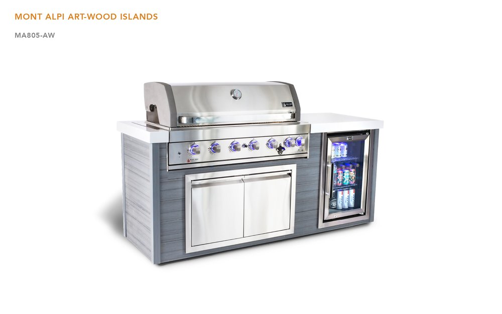 6-Burner Artwood Island in Stainless Steel MA805-AW by Mont Alpi